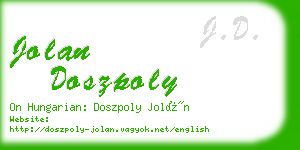 jolan doszpoly business card